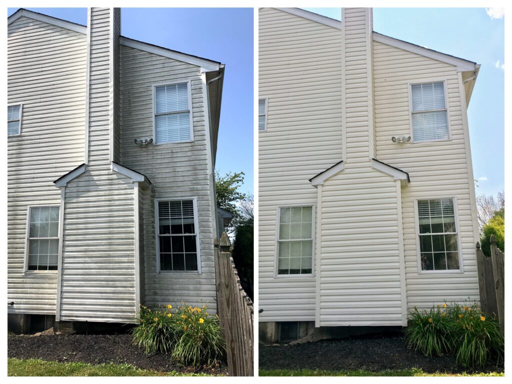 House soft wash before and after